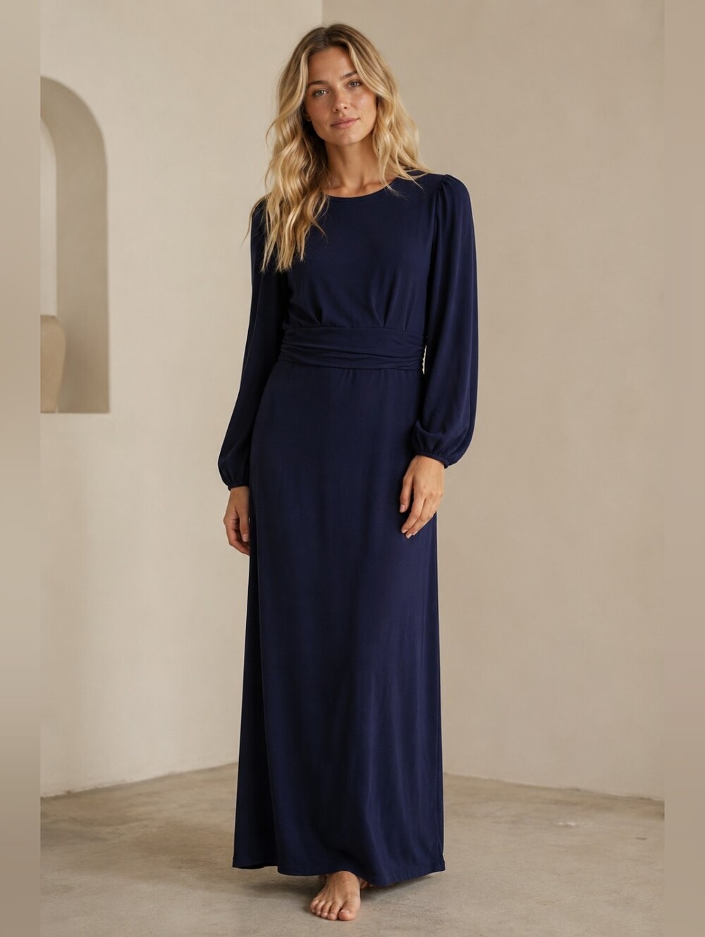 Veiled Collection Navy Balkan Structured Modesty Midi - XS